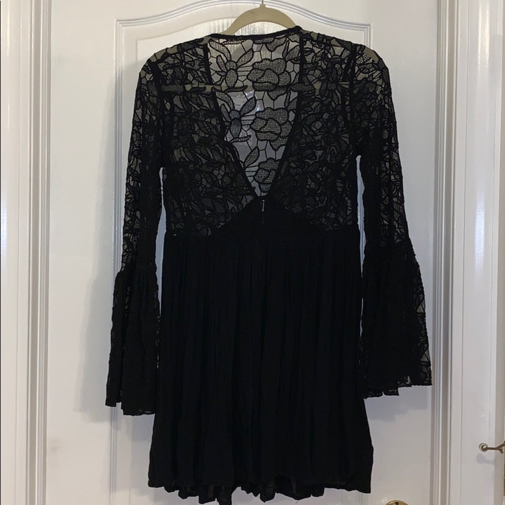Free People Black Lace Boho Dress - Picture 7 of 10